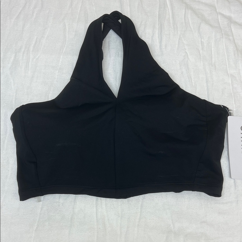 Athleta Black Halter Bikini Top  Cross Back C Cup